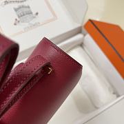 Hermes Epsom Leather Gold Lock Bag In Red Wine Size 19 cm - 6