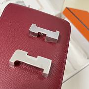 Hermes Epsom Leather Silver Lock Bag In Red Wine Size 19 cm - 5