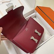 Hermes Epsom Leather Silver Lock Bag In Red Wine Size 19 cm - 6