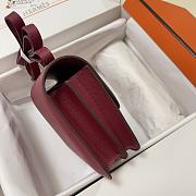 Hermes Epsom Leather Silver Lock Bag In Red Wine Size 19 cm - 4