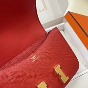 Hermes Epsom Leather Gold Lock Bag In Red 19 cm - 2