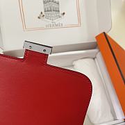 Hermes Epsom Leather Silver Lock Bag In Red 19 cm - 5