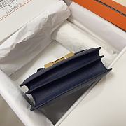 Hermes Epsom Leather Gold Lock Bag In Navy Blue Size 19 cm - 4