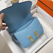 Hermes Epsom Leather Gold Lock Bag In Blue Size 19 cm - 5