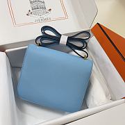 Hermes Epsom Leather Gold Lock Bag In Blue Size 19 cm - 2