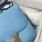 Hermes Epsom Leather Gold Lock Bag In Blue Size 19 cm - 3