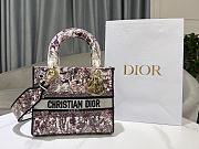 Dior Medium Lady D-Lite Bag White Multicolor Dior 4 Saisons 24x20x11cm - 1