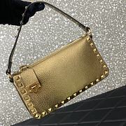 Valentino Small Rockstud Grainy Gold Bag 19x13x7cm - 1