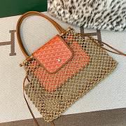 Goyard Aligre Raffia Mesh Tote Bag Orange 30x34x7cm - 5