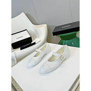 Chanel Mary Janes Cotton & Silk White - 5