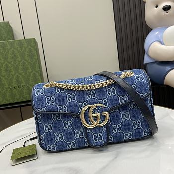 Gucci GG Marmont Small Shoulder Bag Denim 26x15x7cm