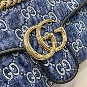 Gucci GG Marmont Small Shoulder Bag Denim 26x15x7cm - 5