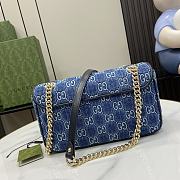 Gucci GG Marmont Small Shoulder Bag Denim 26x15x7cm - 4