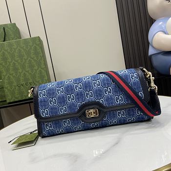 Gucci Luce Small Shoulder Bag Denim 27.5x12.5x6.5cm