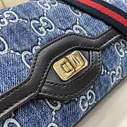 Gucci Luce Small Shoulder Bag Denim 27.5x12.5x6.5cm - 3