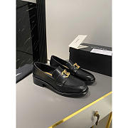 Chanel Moccasins Black Calfskin & Metal  - 1