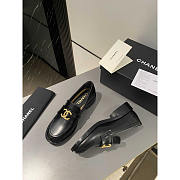 Chanel Moccasins Black Calfskin & Metal  - 5