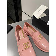 Chanel Moccasins Pink Calfskin & Metal - 3