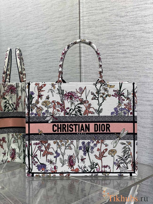 Dior Large Book Tote White Multicolor Herbarium 42 x 35 x 18.5 cm - 1