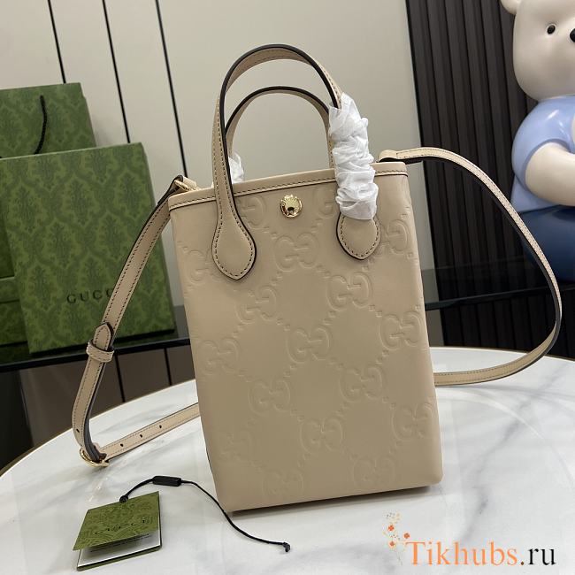 Gucci GG Super Mini Bag With Strap Beige 15x20x5cm - 1