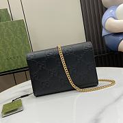 Gucci GG Leather Chain Wallet Black 20x13x6cm - 4