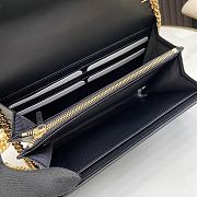 Gucci GG Leather Chain Wallet Black 20x13x6cm - 2