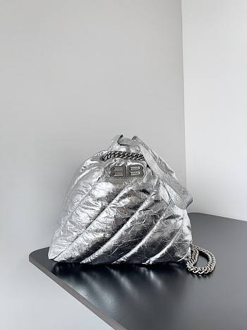 Balenciaga Crush XS Tote Bag Silver 25x22x9cm