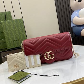 Gucci GG Marmont Mini Bag Red White 21x12x5cm