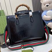 Gucci Diana Medium Tote Bag Black Patent 35x30x14cm - 5