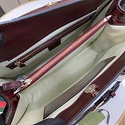 Gucci Diana Medium Tote Bag Dark Red Patent 35x30x14cm - 5