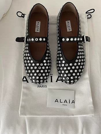 Alaia Ballerina Rhinstone Mary Jane Flats