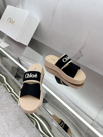 CHLOÉ Mila Logo Platform Slides Black