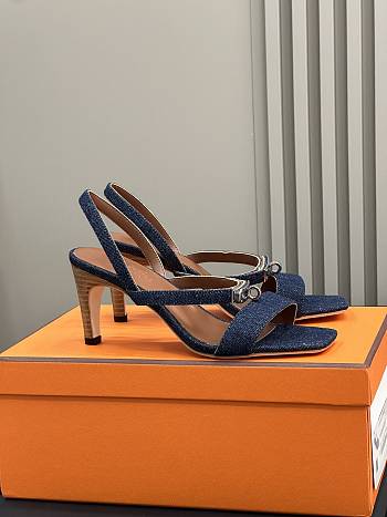 Hermes Glamour 75 Denim Sandal