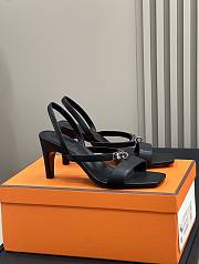 Hermes Glamour 75 Black Sandal - 1