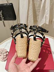 Valentino Garavani Rockstud Black Wedge Sandal  - 5