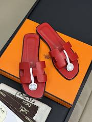 Hermes Oran Red Slipper - 1