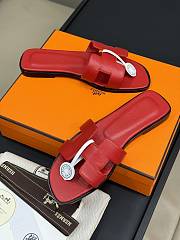 Hermes Oran Red Slipper - 3