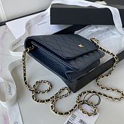 Chanel Woc Wallet Chain Bag Caviar Navy Blue Gold 19x12x3cm - 6