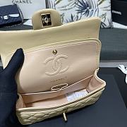 Chanel Flap Bag Beige Lambskin Gold 23cm - 6