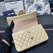 Chanel Flap Bag Beige Lambskin Gold 23cm - 3