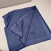 Fendi FF Shawl Dark Blue Organic Silk 140x140cm - 3