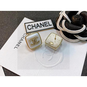 Chanel White Earrings