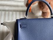 Hermes Kelly 25 Togo Silver Navy Blue Bag 25cm - 4