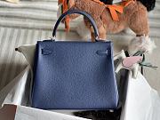 Hermes Kelly 25 Togo Silver Navy Blue Bag 25cm - 3