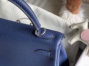 Hermes Kelly 25 Togo Silver Navy Blue Bag 25cm - 2