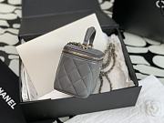 Chanel Vanity Top Handle Grey Lambskin Bag 17cm - 5