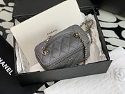 Chanel Vanity Top Handle Grey Lambskin Bag 17cm - 3