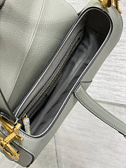 Dior Saddle Bag With Strap Grey Calfskin 25.5x20x6.5cm  - 6