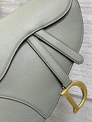 Dior Saddle Bag With Strap Grey Calfskin 25.5x20x6.5cm  - 2