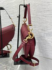Dior Saddle Bag With Strap Red Calfskin 25.5x20x6.5cm - 6